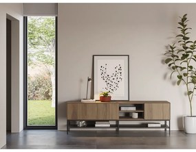 Szafka pod TV w dekorze dębu w naturalnym kolorze 180x55x35 cm Amira – Marckeric