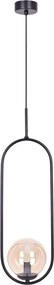 Lampa wisząca geometryczna z bursztynowym kloszem - 5S A198 K8-P16