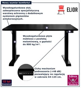 Czarne elektryczne biurko regulowane R6-T07