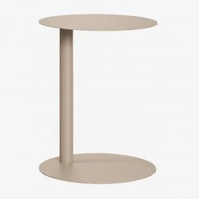 Stolik Pomocniczy Ogrodowy Okrągły Ø40 Cm Ze Stali Yannik Moka Brown - Sklum