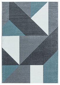 Dywan nowoczesny Ottawa wielokąty niebiesko-szary 80 cm x 150 cm