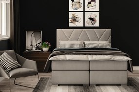 Łóżko kontynentalne MELROSE 160x200 zielone velvet z pojemnikiem LAVERTO