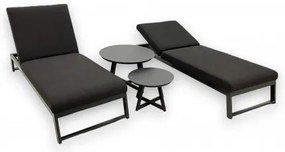 TISO + MELIA leżak LIKA-TEX® - zestaw ogrodowy aluminiowy 2+1