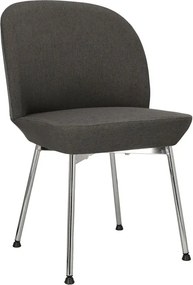 Ciemnoszare chromowane krzesło tapicerowane K6-L25