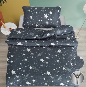PrzytulneMieszkanie.pl PrzytulneMieszkanie.pl Pościel z kory NIGHT SKY szara Rozmiar pościeli: 70 x 90 cm | 140 x 200 cm