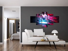 Obraz świetlistego serca (125x70 cm)