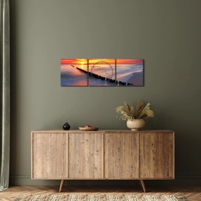 Obraz - Sunset, Baltic Sea, Poland (z zegarem) (90x30 cm)