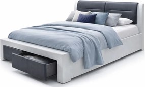 Czarno-białe łóżko z szufladami Z2-N30