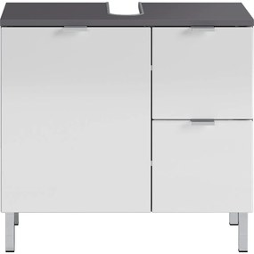 Biało-szara szafka pod umywalkę Germania Mauresa, szer. 60 cm