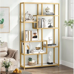 8-poziomowa biblioteczka, 100 x 30 x 180 cm, wolnostojąca biblioteczka, wolnostojąca biblioteczka dekoracyjna z półkami do przechowywania