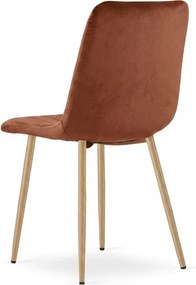 Kasztanowo brązowe aksamitne krzesło LAVA