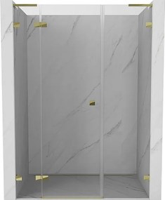 Mexen Lunar L drzwi prysznicowe uchylne lewe 120 cm, transparent, złote - 834SL-120-050-50-00-L