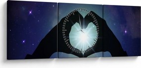 Obraz - Miłość symboliczna (z zegarem) (90x30 cm)