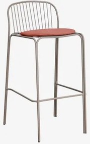 Pack 2 Wysokich Stołków Ogrodowych Z Stali Anerina Moka Brown & ↑75 Cm & Terracota - Sklum