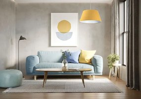 Żółto-biała lampa wisząca dzwon - 3X S410 N5-C88