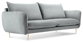 Jasnoszara aksamitna sofa Cosmopolitan Design Florence, 160 cm