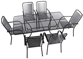 Metalowy zestaw ogrodowy SAVANA I. 1 + 6 Stół prostokątny 160x95 cm (CT0311)