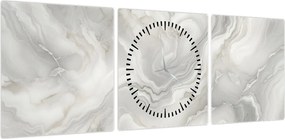 Obraz - Naturalna tekstura marmuru (z zegarem) (90x30 cm)