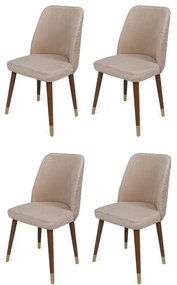 Zestaw krzeseł do jadalni Hugo Cream and Walnut, 4 szt.