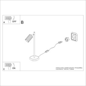 Lampa biurkowa KARBON taupe ryflowana SOLLUX  LIGHTING