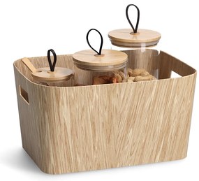 Pudełko z wytrzymałego kartonu WOOD, 34 x 24,5 x 18 cm