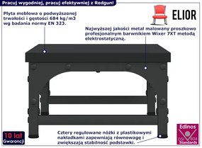 Czarna minimalistyczna nadstawka na biurko W4-N77