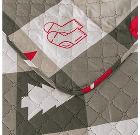 Narzuta na łóżko ze wzorem CHRISTMAS SOCKS, zielony Rozmiar: 170 x 210 cm