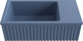 Umywalka betonowa ryflowana nablatowa / wisząca prostokątna 60 x 30 cm WELLE | różne kolory : Kolor - Jagodowy, Typ montażu - nablatowa