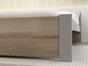Łóżko IKAROS 120 x 200 cm, dąb sonoma/szary Stelaż: Bez stelaża, Materac: Materac Deluxe 10 cm