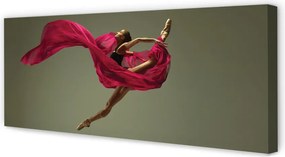 Obraz canvas na ścianę Szpagat z Różowym Materiałem