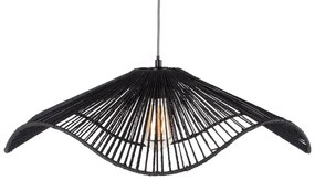 Czarna lampa wisząca z kloszem z plecionki papierowej ø 62 cm Sombra – Leitmotiv