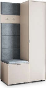 Masseno Garderoba LORI 95/181/51 cm Nowoczesna Szafa do Przedpokoju Kaszmir, MONOLITH 85 (Szary)