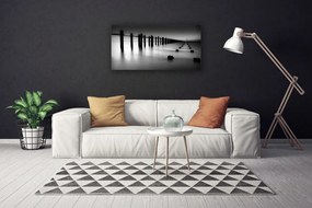 Obraz na płótnie Drewniane Molo we Mgle