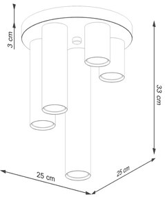 Pięciopunktowa biała lampa sufitowa - M093-Buenis