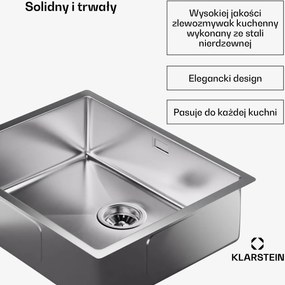 Klarstein TitanSteel zlewozmywak kuchenny o wymiarach 45 x 55 m (dł. x szer.)