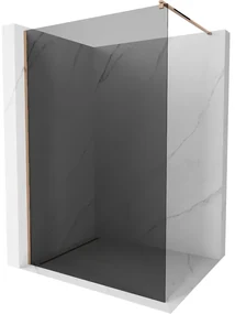 Mexen Kioto ścianka prysznicowa Walk-in 70 x 200 cm, grafit 8 mm, różowe złoto - 800-070-101-60-40