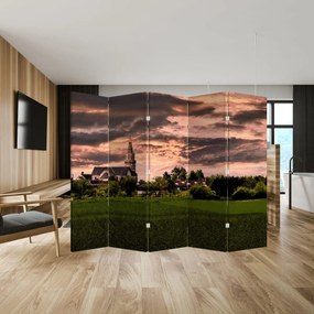 Parawan - Krajobraz z kościołem (210x170 cm)