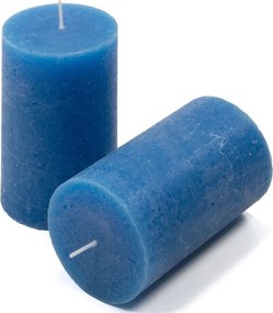 Zestaw świec rustykalnych, 11,5 cm, Ø 6,8 cm, niebieskie 6