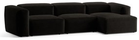 Czarny narożnik (prawostronny/z szezlongiem) Bergamo – Cosmopolitan Design
