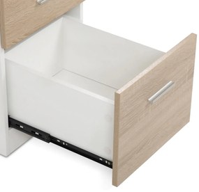 Biurko 3218 SON, białe i dąb sonoma