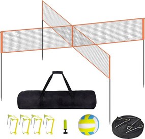Siatka do Badmintona, SucceBuy 4-pozycyjny Regulowany Zestaw Siatkówki z Piłką i Torbą