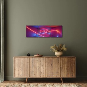 Obraz nowoczesnej abstrakcji (z zegarem) (90x30 cm)