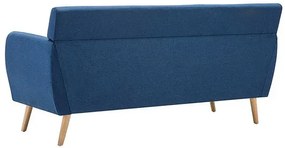 3-osobowa niebieska sofa pikowana - Lilia