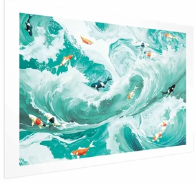 Plakat Ryby i fale 60x40 cm bez ramy z marginesem ARTGEIST B