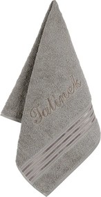 Bellatex Ręcznik frotte z haftem Tatínek ciemnoszary, 50 x 100 cm