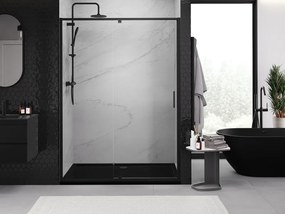 Mexen Exo drzwi prysznicowe uchylne 130 cm, transparent, czarne - 819-130-000-70-00