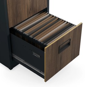 Metalowa szafa kartotekowa SARA V4, 460 x 1320 x 620 mm, Eco Design: antracytowa/ orzech