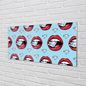 Szklany Panel Diamentowe Usta