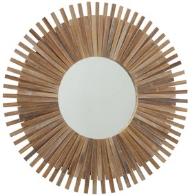 Lustro w bambusowej ramie słońce AKIRA, Ø 75 cm