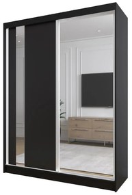 Szafa przesuwna - Greco 160 cm, czarny mat